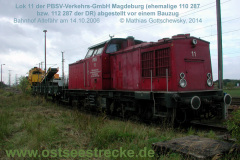 Lok 11 (112 287) im Bahnhof Altefähr am 14.10.2006