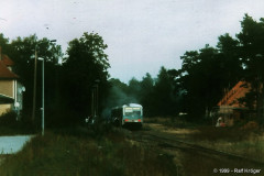 Graal-Müritz mit Triebzug am Abend.