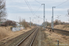 Überblick vom Bahnsteig zurück nach Bramow