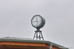 Stellwerk W3 vom Rostocker Güterbahnhof - Detailaufnahme Uhr