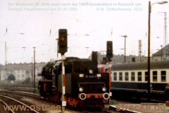 50 3545 am 25.06.1988 in Rostock Hauptbahnhof, DMV-Sonderfahrt