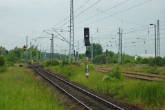 Bahnhofausfahrt Warnemünde Werft in Richtung Rostock